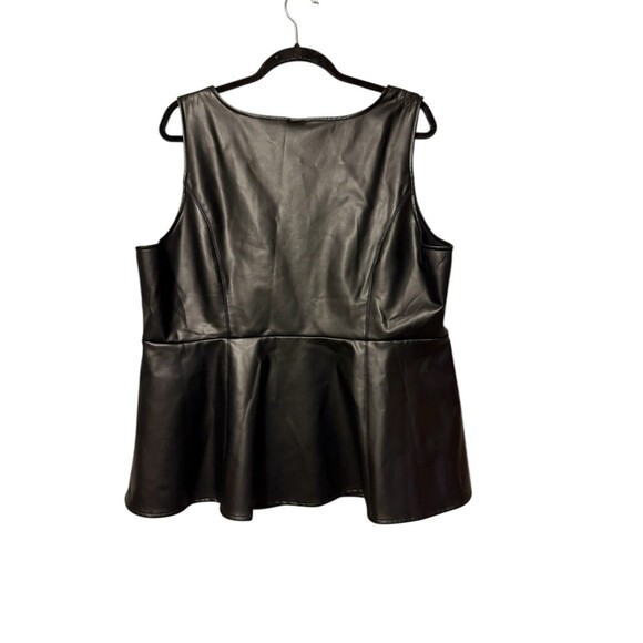 Torrid Faux Leather Peplum Top Size 2X Black Vegan - Picture 2 of 6